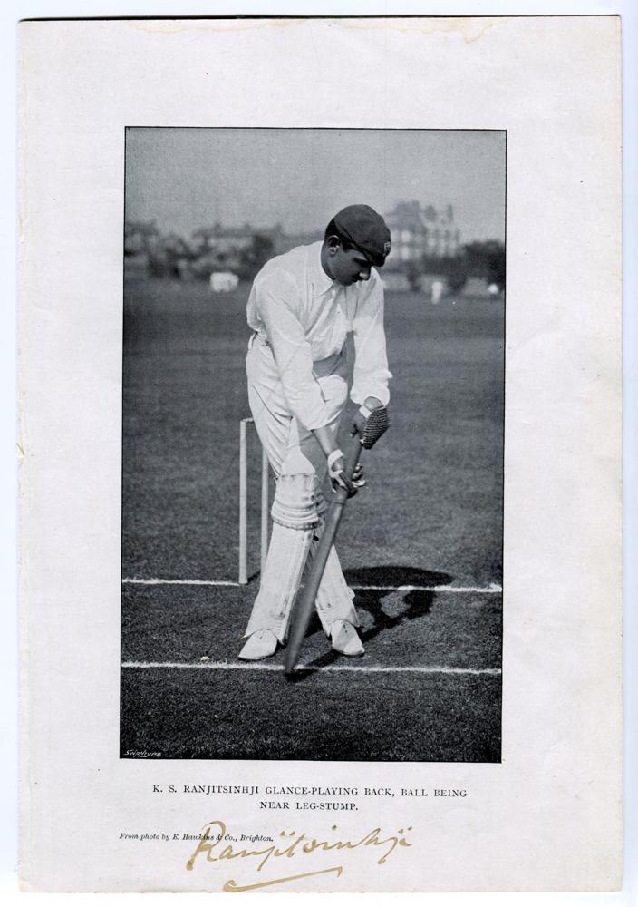 Kumar Shri Ranjitsinhji. Sussex & England. 1895-1920. Bookplate photograph of Ranjitsinhji in