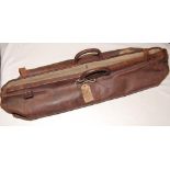 Leather cricket bag c.1930s. Original early leather cricket bag with hanging ownership label for