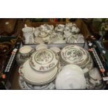 A Johnson Brothers Indian Tree pattern ironstone part dinner and tea service, in two boxes; together