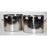 A pair of 20th century nickel plated champagne coolers inscribed Alfred Gratien Champagne, each