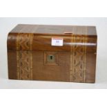 A Victorian Tunbridge inlaid walnut work box, w.25cm