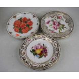 A collection of Coalport floral decorated porcelain side plates (13)