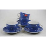 A TG Green & Co. Blue Domino pattern four piece tea service