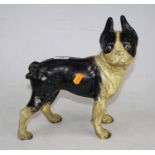 A painted cast iron doorstop in the form of a French bulldog, h.22cm