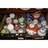 Two boxes of various Chinese ceramics to include teapots and ginger jars