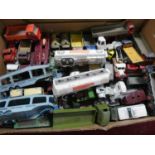 One tray containing a quantity of playworn and re-painted Dinky Toys diecasts