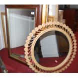 Six various reproduction wall mirrors, to include faux walnut and gilt framed examples