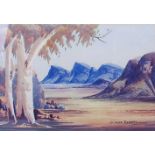 Claude Pannka (Australian 1928-1972) - Australian Outback landscape, watercolour, signed lower