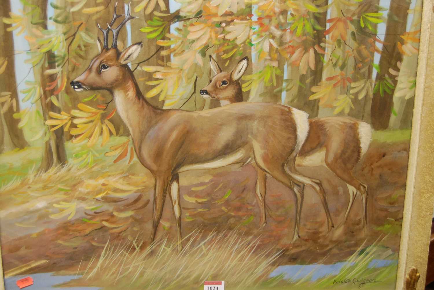 Ralston Gudgeon (1910-1984) - Woodland Fauns, gouache, signed lower right, 48 x 60cmCondition - Bild 2 aus 3