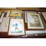 Assorted pictures and prints, to include amateur watercolours etc