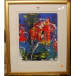 Chinwe Chukugo-Roy (1975-2012) - Poppies VI, lithograph, signed and titled in pencil to the