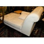A contemporary white leather upholstered day-bed, length 150cm