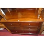 A circa 1900 mahogany square front chest of two short over two long graduated drawers, w.112.5cm