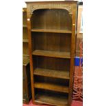 A contemporary oak freestanding open bookshelf, width 77.5cmCondition report: Height 185cm, width