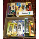 Two trays containing a quantity of mixed modern issue diecast to include Corgi Classics, Solido, and