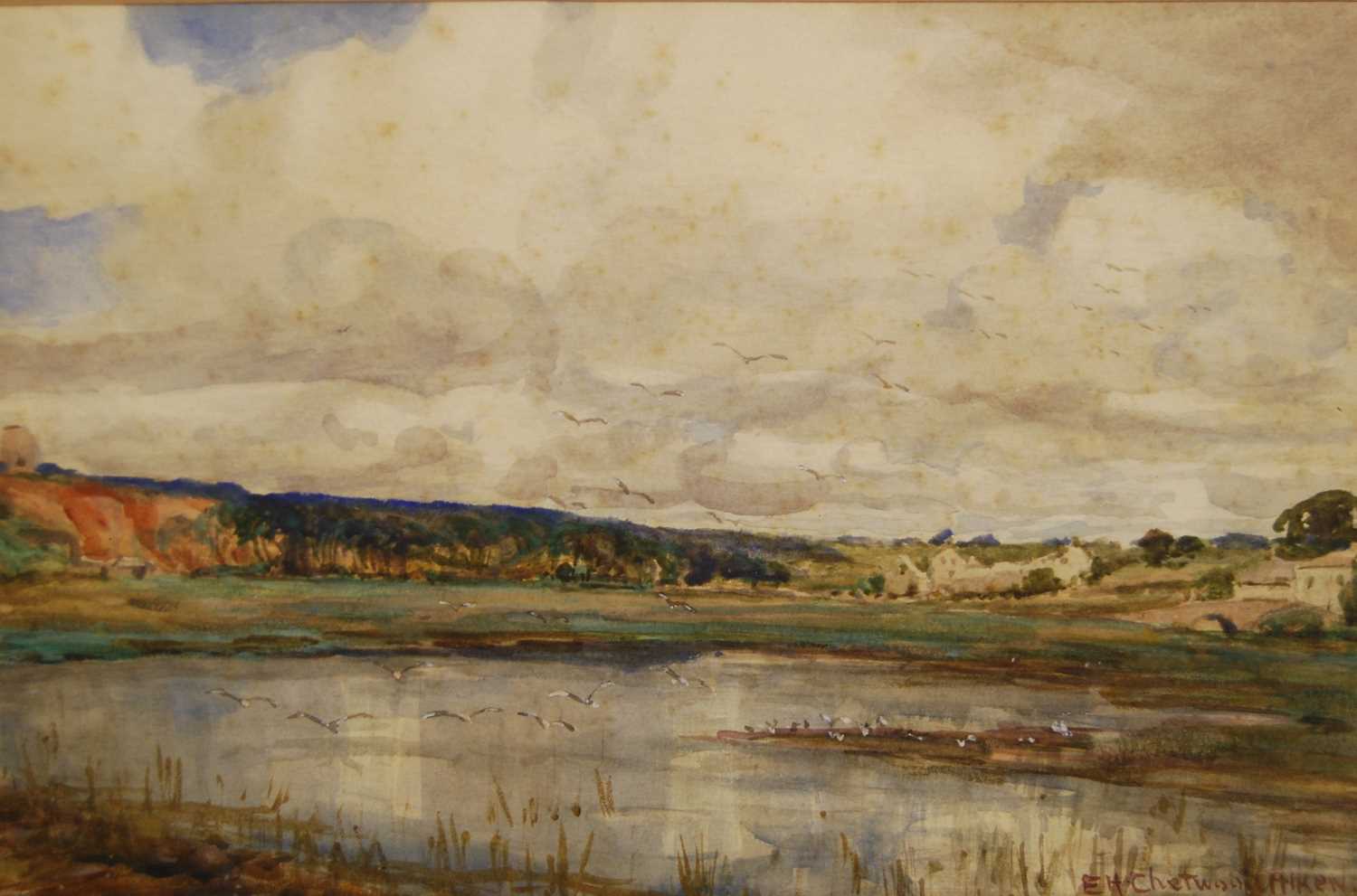 Edward Hamilton Chetwood Aitken (born 1867) - river landscape, watercolour, signed lower right,