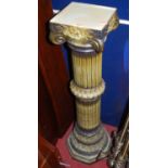 A fluted ceramic plant stand (comprised of two sections), height 95cmCondition report: Two chips