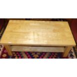 A contemporary beech two-tier rectangular coffee table, length 110cm