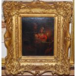 After David Teniers - interior scene, oil on panel, 12x10cm