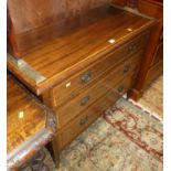 An early 20th century mahogany and satinwood inlaid chest of three long graduated drawers, w.99cm