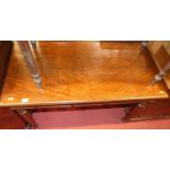 A Victorian mahogany two drawer side table, raised on turned supports, w.109cm Condition report: The