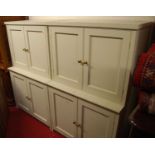 A pair of contemporary painted four door side cupboards, each width 99cmCondition report: Height