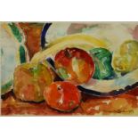 Amanda Brighton (b.1953) - still life with fruit, watercolor, signed and dated lower right '89,