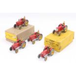 2 Dinky Toys No. 27A Massey Harris Tractor original trade boxes to include 5 examples consisting of,