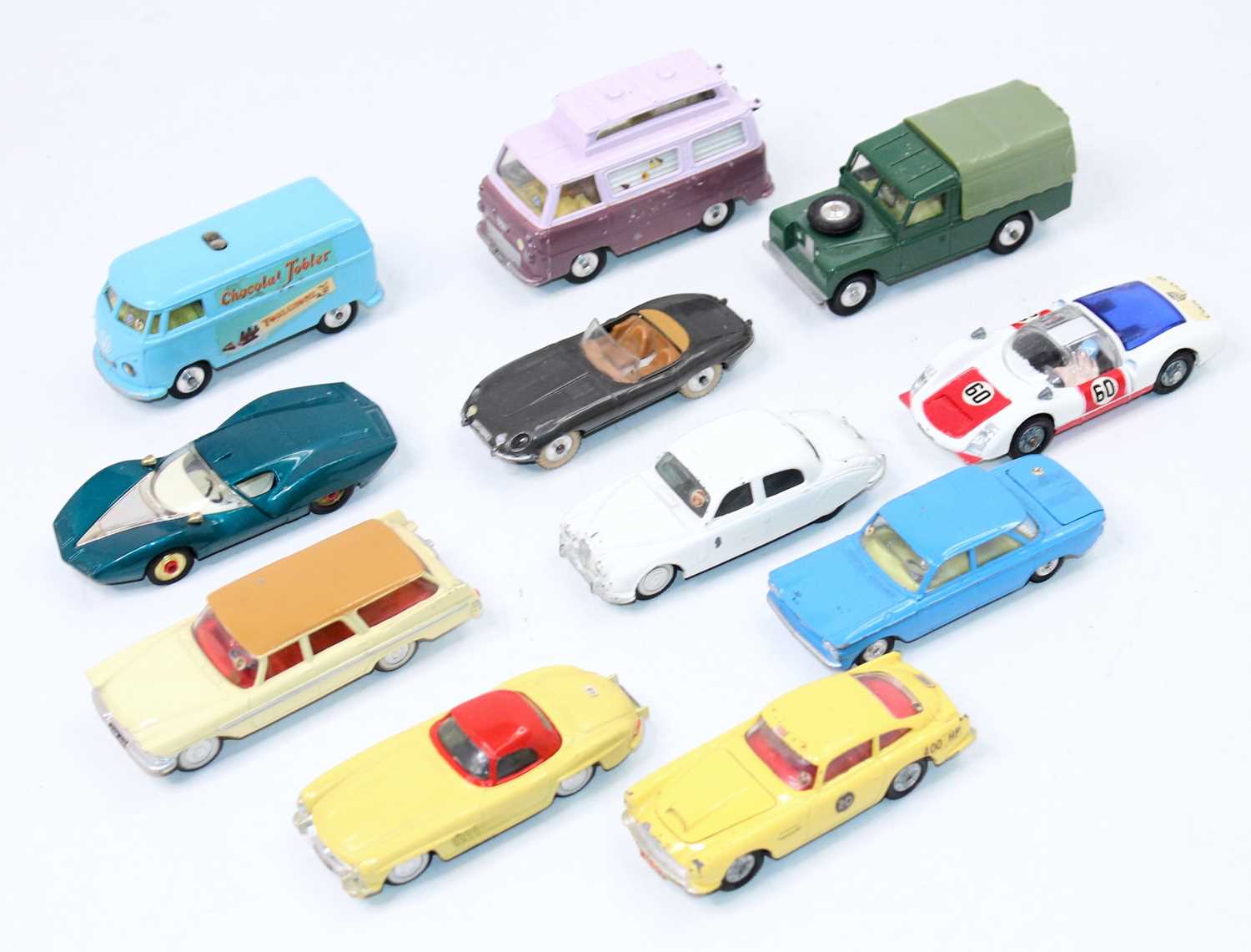 One tray containing 11 various Corgi Toys to include, No. 441 Volkswagen 'Toblerone' Van, No. 307