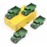 Dinky Toys No. 25M Bedford End Tipper original trade box containing 4 examples consisting of dark