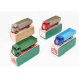 Dinky Toys No. 511 Guy 4 Ton Lorry group of 4 boxed models to include, 1. light and dark blue, 2.