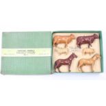 Dinky Toys No. 2 Farmyard Animals figure set consisting of 6 pieces including horses, sheep, pig and