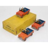 Dinky Toys No. 27D Land Rover original trade box containing 3 examples consisting of, burnt orange