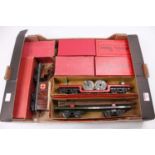 Nine Hornby wagons: 1937-9 Trolley Wagon with Liverpool Cables drums, red base, green bolsters,