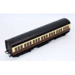 Exley Suburban 50’ bogie coach brown & cream GWR 1st/3rd running number 2121, one side paint has ‘