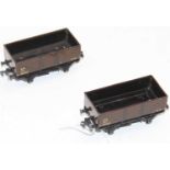 Two Hornby Dublo D1 open/coal wagons SR brown, both (VG-E)