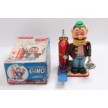 Tomiyama Rosko Toy boxed Gino Neapolitan Balloon Blower, tin printed trousers and t-shirt, black