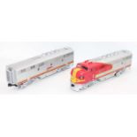 Rail King G gauge 1/32 F-3 AA Diesel engine with dummy unit. Silver, with red & yellow. (E) (BP)
