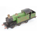 Gauge 1 Live Steam scratch built model of a 0-6-0 Steam locomotive, named Jayne, finished in green