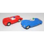 Scalextric Set No. CM33 Competition Car Series comprising two cars - Jaguar D Type in blue and