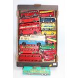 One tray containing a quantity of bus and coach models to include Tudor Rose, Mettoy, EFE and