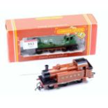 Two 0-6-0 locos: R339 diesel shunter WD17 markings, green (E-BVG) with Triang 3F Jinty GN&SR,