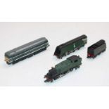 Three N gauge locos: Farish 34066 ‘Spitfire’, BR green (VG); Grafar GWR 3105 2-6-2 tank green (