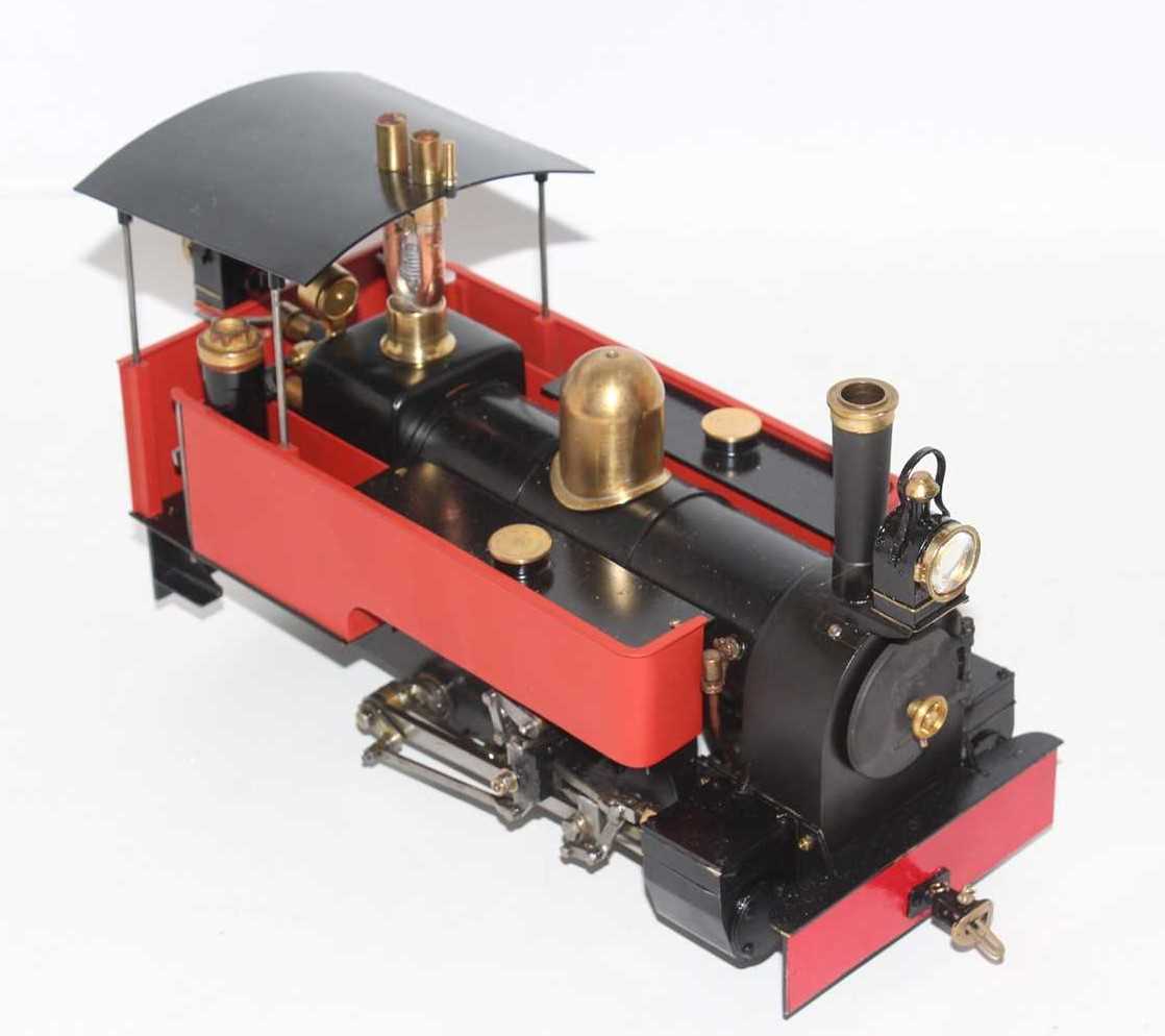 32mm scale gas-powered model of an 0-6-0 live steam locomotive, finished in burnt orange, executed - Image 2 of 3