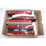 Fifteen Hornby Dublo Super Detail maroon coaches: 2 x 4062 BR(M) open 1st; one 4063 BR(M) open