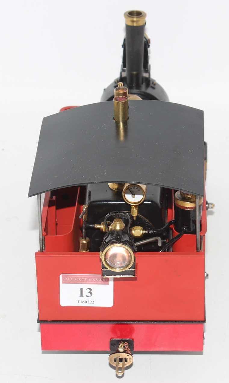 32mm scale gas-powered model of an 0-6-0 live steam locomotive, finished in burnt orange, executed - Image 3 of 3