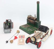 Collection of various steam engine items to include Steam Roadster by Mamod, Mamod SR1A Roller,