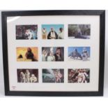 Framed and Glazed Star Wars Picture, depicting 9 various postcard size images from various films,