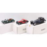 3 boxed Franklin Mint 1/24th scale models comprising, 1930 Bugatti Royale, 1936 Bugatti Type 57C and