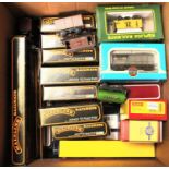 Large box containing 56 goods wagons: 33 Bachmann; 9 Mainline; 5 Dapol; 5 other boxed & 4 unboxed.